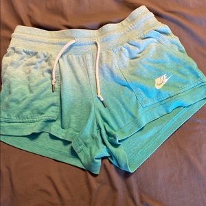 Nike two tone turquoise/teal comfy shorts
